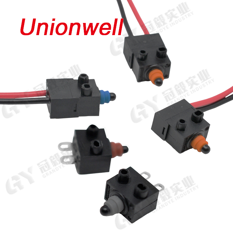 Unionwell汽車引擎蓋鎖微動(dòng)開關(guān) 新能源車放電槍防水微動(dòng)開關(guān)帶線